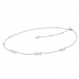 Colier perle naturale albe si argint DiAmanti SK20485N-G (Argint 925‰ 1,8 g.)